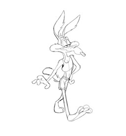 anthro belly_tuft bottomwear clothing crop_top fur half-closed_eyes hand_on_hip male narrowed_eyes paws shirt shorts smile solo swagger toony topwear tuft walk_cycle yeaunganimation looney_tunes warner_brothers wile_e._coyote canid canine canis coyote mammal 2025 animated