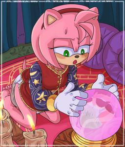 anthro barefoot blush candle crystal_ball curtains diaper exposed_diaper feet female fortune_teller fortune_telling fur green_eyes inside jewelry kneeling necklace pillow pink_body pink_fur soiled_diaper solo unclean_diaper used_diaper paddedulf sega sonic_the_hedgehog_(series) amy_rose eulipotyphlan hedgehog mammal absurd_res hi_res