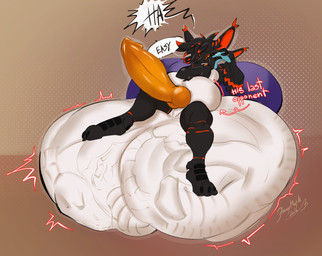 balls big_balls bone bone_imprints bones_in_balls cock_vore erection fatal_vore genitals huge_balls knot male penile penis skull skull_imprint solo vore honey_maple avali hi_res