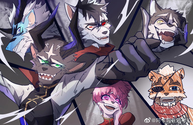 angry anthro bodily_fluids dripping fangs female group insane laugh male saliva saliva_drip smile teeth delax mythology tianhehui bai_yu_(tianhehui) chen_hu_(tianhehui) kerlno_(tianhehui) mo_xia_(tianhehui) sallye_(tianhehui) tex_(tianhehui) bovid canid canine canis caprine dragon felid fox goat hybrid mammal mythological_creature mythological_scalie pantherine scalie tiger wolf wolfdog hi_res