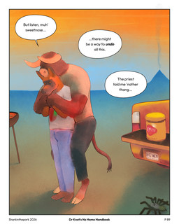 anthro barbecue border bottomwear brown_body car clothing container dialogue duo hand_holding hooves horn hug hugging_another hugging_from_behind jar license_plate male orange_body orange_eyes pants shirt speech_bubble spooning tail tailgate_(car_part) text topwear vehicle white_border sharkinthepark vegemite barry_(sharkinthepark) rowel_(sharkinthepark) arachnid arthropod bovid bovine canid canine cattle fox mammal mygalomorph spider tarantula 2026 4:5 absurd_res comic english_text hi_res