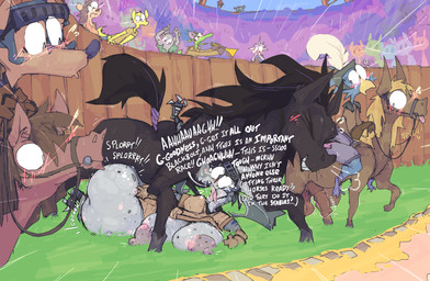 ahegao anthro anthro_on_feral anthro_penetrated armor audience being_watched bestiality big_breasts blush bodily_fluids breasts cum cum_inflation cum_inside duo exhibitionism female feral feral_penetrating feral_penetrating_anthro genital_fluids genitals group headgear helmet huge_breasts inflation knight looking_at_another looking_pleasured male male/female mane open_mouth outside penetration penis public public_exposure public_sex race saliva sex steed sweat tears tongue tongue_out vein veiny_breasts warrior roksim mythology blackbolt_(argentum48) carnelia_(argentum48) avian bird dragon equid equine horse mammal mythological_creature mythological_scalie scalie hi_res