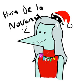 accessory anthro blue_body blue_scales bone_frill christmas_clothing christmas_headwear clothed clothing female frill_(anatomy) grey_hair hair hair_accessory hairband hat headgear headwear holidays jewelry necklace santa_hat scales simple_background smile snout solo spiked_hairband text jbb1528 cavemanon_studios christmas goodbye_volcano_high ko_op_(game_developer) snoot_game fang_(gvh) prehistoric_species pterosaur reptile scalie animated animated_gif colored short_playtime spanish_text