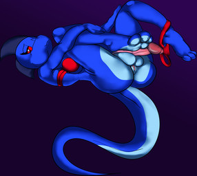 3_toes anthro balls bedroom_eyes big_breasts big_penis blue_body blue_scales blue_skin bottomwear bra breasts butt clothed clothing clothing_around_one_leg feet genitals hands_on_knees hands_on_legs herm intersex looking_at_viewer lying narrowed_eyes non-mammal_breasts on_back panties panties_around_one_leg panties_down partially_clothed penis pink_penis pink_vulva purple_background red_bottomwear red_bra red_clothing red_eyes red_panties red_topwear red_underwear scales scutes seductive simple_background smile solo tail toes topwear underwear underwear_around_one_leg underwear_down underwear_only undressing vulva justathereptile june_(justathereptile) komodo_dragon lizard monitor_lizard reptile scalie 2015 digital_media_(artwork) hi_res