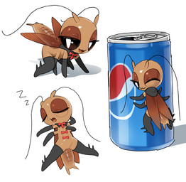 4_arms all_fours antennae_(anatomy) anthro armwear arthropod_abdomen back_wings beverage_can big_eyes black_capelet black_clothing black_eyes black_gloves black_handwear black_legwear black_thigh_highs bodily_fluids brown_body brown_exoskeleton brown_tongue brown_wings capelet cerci_(anatomy) clothing drooling elbow_gloves exoskeleton eyelashes eyes_closed featureless_arms featureless_chest featureless_crotch featureless_feet feet female female_anthro gloves half-closed_eyes handwear hug insect_wings legwear mostly_nude mostly_nude_anthro mostly_nude_female multi_arm multi_limb narrowed_eyes open_mouth pupils saliva simple_background sleeping slit_pupils solo sound_effects thigh_highs tongue vowelless vowelless_sound_effect white_background white_pupils wings zzz tosx pepsi roazzi_(tosx) arthropod blattodean cockroach insect 2025 multiple_images