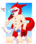 animal_genitalia anthro backgroud balls beach big_penis big_tail blue_eyes blue_penis blue_tongue claws clothing fur genitals jacket male multicolored_body penis red_body red_fur red_tail sheath sky solo tail tail_tuft teeth tongue topwear tuft two_tone_body white_balls white_body white_clothing white_fur white_jacket white_tail white_topwear lilly_mega ressly sergal hi_res