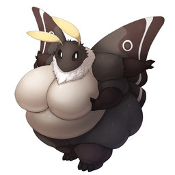 4_arms anthro belly big_belly big_breasts big_butt biped black_body black_fur breasts butt female female_anthro fur hand_on_breast insect_wings looking_at_viewer multi_arm multi_limb non-mammal_breasts nude nude_anthro nude_female obese obese_anthro obese_female overweight overweight_anthro overweight_female pose simple_background solo standing thick_thighs white_belly white_body white_fur wings yosioka_san jonasii arthropod insect lepidopteran moth 1:1 hi_res