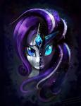 blue_eyes bodily_fluids female horn pupils slit_pupils solo tears slifertheskydragon friendship_is_magic hasbro idw_publishing my_little_pony my_little_pony_(idw) mythology nightmare_rarity_(idw) rarity_(mlp) equid equine mammal mythological_creature mythological_equine unicorn 2017