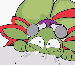 anthro anthro_focus anthro_penetrated big_butt big_penis bodily_fluids bottomless bottomless_anthro bottomless_female butt clothed clothing deep_throat disembodied_hand duo erection external_gills female female_anthro female_focus female_penetrated freckled_face freckles genitals gills green_body green_butt green_eyes green_gills green_skin grey_body grey_penis grey_skin half-closed_eyes head_grab huge_butt male male/female male_penetrating male_penetrating_female narrowed_eyes navel oral oral_penetration penetration penile penile_penetration penis penis_in_mouth purple_clothing purple_sweater purple_topwear saliva saliva_bubble saliva_string sex simple_background solo_focus sweater sweater_only topwear topwear_only white_background mrloquendo amphibian aquatic axolotl mole_salamander salamander 2026 2d_animation animated frame_by_frame