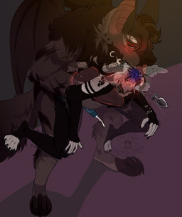 ahegao anal anal_penetration animal_genitalia animal_penis anthro asphyxiation big_penis blush bodily_fluids canine_genitalia canine_penis claws cum cum_in_ass cum_inside duo ear_piercing ejaculation facial_piercing fangs feral fluffy fully_inside fur genital_fluids genitals internal internal_anal looking_pleasured male male/male nose_piercing nude penetration penis penis_size_difference piercing plug plug_(sex_toy) plug_after_use rough_sex sex sex_toy shaking shivering teeth tongue tongue_out translucent translucent_body trembling veegrasshopper bat domestic_cat felid feline felis mammal hi_res