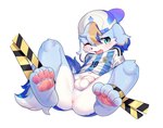 4_toes anthro anus argentina backwards_baseball_cap backwards_hat balls baseball_cap biped black_clothing black_nose black_shirt black_topwear blonde_hair blue_body blue_clothing blue_ear_tips blue_ears blue_eyebrows blue_eyes blue_fur blue_hair blue_shirt blue_tail blue_topwear blush bodily_fluids bottomless bottomless_anthro bottomless_male butt butt_from_the_front cheek_tuft clothed clothed_anthro clothed_male clothing dipstick_ears ear_markings eyebrows facial_tuft fangs feet flaccid floppy_ears fluffy fluffy_tail foreskin fur genitals glans hair hair_through_hat hat headgear headwear hindpaw humanoid_genitalia humanoid_penis kemono knee_tuft leg_tuft male male_anthro multicolored_body multicolored_clothing multicolored_ears multicolored_fur multicolored_hair multicolored_shirt multicolored_tail multicolored_topwear navel number_on_clothing number_on_shirt one_eye_closed open_mouth partially_retracted_foreskin pawpads paws penis pink_glans pink_pawpads shirt shirt_only simple_background soccer_jersey soccer_uniform solo sportswear spread_legs spreading tail tears teeth toes topwear topwear_only tuft uniform white_background white_balls white_body white_clothing white_fur white_penis white_shirt white_tail white_topwear yellow_tail young young_anthro young_male xiao_langao canid canine canis domestic_dog mammal 2025 absurd_res digital_drawing_(artwork) digital_media_(artwork) hi_res