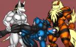 16:10 2013 5_fingers abs anal anal_penetration anthro anthrofied anubian_jackal arcanine areku_al-khemi balls biceps big_balls big_muscles big_penis black_body black_fur blue_body blue_eyes blue_fur blush bodily_fluids canid canine canis chest_tuft conditional_dnp eyes_closed fellatio fingers fur generation_1_pokemon generation_4_pokemon genital_fluids genitals green_eyes group group_sex jackal lucario male male/male mammal manly multicolored_body multicolored_fur muscular muscular_male nintendo nipples oral oral_penetration orange_body orange_fur pecs penetration penile penis pokemon pokemon_(species) pokemorph precum pubes quads renthedragon sex simple_background smile spitroast threesome trio tuft two_tone_body two_tone_fur white_body white_fur widescreen