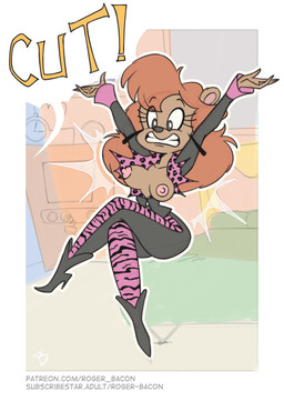 5_fingers animal_print anthro areola bed biped black_boots black_bottomwear black_clothing black_eyebrows black_eyes black_footwear black_nose black_pants black_shirt black_topwear boots bottomwear breasts brown_ears clenched_teeth clock clothed clothed_anthro clothed_female clothing collarbone crossed_legs dialogue exposed_breasts eye_through_hair eyebrow_through_hair eyebrows eyelashes female female_anthro fingers footwear furniture hair high_heeled_boots high_heels humanoid_hands inside leopard_print logo long_hair long_sleeves looking_down looking_down_at_self medium_breasts multicolored_bottomwear multicolored_clothing multicolored_shirt multicolored_topwear nipples offscreen_character orange_hair outline pants pink_areola pink_inner_ear pink_nipples purple_bottomwear purple_clothing purple_pants purple_shirt purple_topwear raised_arms shirt shoes sitting small_waist snout solo teeth text topwear torn_clothing torn_shirt torn_topwear translucent translucent_hair two_tone_bottomwear two_tone_clothing two_tone_pants two_tone_shirt two_tone_topwear wardrobe_malfunction white_outline wide_eyed wide_hips yellow_text roger_bacon tiny_toon_adventures warner_brothers julie_bruin bear brown_bear mammal ursine 2026 absurd_res artist_logo english_text hi_res url
