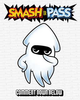 ambiguous_gender black_eyes eyelashes feral half-closed_eyes looking_at_viewer monotone_body narrowed_eyes shadow simple_background smug solo tentacles text text_background white_background white_body downrightshoddy mario_bros nintendo blooper 4:5 absurd_res english_text hi_res