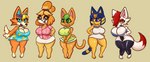 big_breasts big_butt bodily_fluids breasts butt cleavage clothed clothing female group hand_on_breast hand_on_own_breast huge_breasts slightly_chubby slightly_chubby_female thick_thighs arturfox animal_crossing nintendo ankha_(animal_crossing) audie_(animal_crossing) chara_senko_yukimoto isabelle_(animal_crossing) tangy_(animal_crossing) canid canine canis domestic_dog felid feline fox mammal wolf absurd_res hi_res