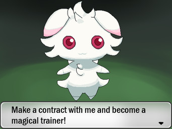 :3 alternate_color alternate_species ambiguous_gender chibi on_model pink_eyes solo stare text white_body unknown_artist nintendo pokemon puella_magi puella_magi_madoka_magica kyubey espurr felid generation_6_pokemon hybrid mammal pokemon_(species) 4:3 crossover english_text low_res source_request