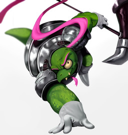 anthro armor clothed clothing hair hammer holding_object holding_weapon male one_eye_closed ponytail simple_background tools weapon white_background jqbunny deltarune undertale_(series) gerson gerson_boom_(deltarune) reptile scalie turtle absurd_res hi_res