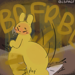 >_< ambiguous_gender anthro big_butt blush butt diamond_eyes duo embarrassed eyes_closed fart fart_cloud fart_fetish farting_on_another farting_on_face male onomatopoeia rumbling_stomach sound_effects standing surprised tail text thick_tail thick_thighs yellow_body lspagf rain_world videocult monk_(rain_world) survivor_(rain_world) slugcat 1:1 absurd_res hi_res