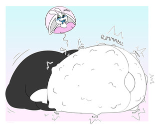 anthro aroused belly big_belly big_bulge big_butt big_navel black_bottomwear black_clothing black_sclera black_shorts blue_background blue_blush blue_mouth blue_nose blue_tongue blush border bottomwear bulge butt clothing cropped_sweater cutaway ears_down expression_cutaway eyebrows fetal_movement green_eyes grey_inner_ear heart_tail hooves huge_belly huge_bulge huge_butt huge_navel huge_thighs hyper hyper_belly hyper_bulge hyper_butt hyper_navel hyper_thighs male motion_lines navel onomatopoeia open_mouth open_smile outie_navel pink_background pink_clothing pink_cropped_sweater pink_topwear pivoted_ears pregnant pregnant_anthro pregnant_male shorts simple_background sitting smile solo sound_effects tail text thick_thighs tight_clothing tongue topwear white_border white_ears white_eyebrows white_tail cheeki microsoft ori_(series) xbox_game_studios garina_(reathe) guardian_spirit 2025 absurd_res colored digital_media_(artwork) flat_colors hi_res