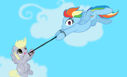 blue_body blue_feathers blue_fur cloud cutie_mark detailed_background duo feathered_wings feathers female feral fur hair multicolored_hair multicolored_tail outside rainbow_hair rainbow_tail sky skyscape tail toony wind wings tenchi-outsuno friendship_is_magic hasbro my_little_pony mythology derpy_hooves_(mlp) rainbow_dash_(mlp) equid equine mammal mythological_creature mythological_equine pegasus