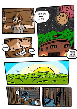 anthro brown_hair dialogue dungeon fantasy guard hair male shadow_(garrus368) smile text warrior nova_(garrus368) human mammal comic english_text hi_res