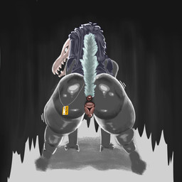 animal_genitalia animal_vulva anthro anus bone butt canine_genitalia canine_vulva female genitals glistening glistening_body hair long_hair presenting presenting_anus presenting_hindquarters presenting_vulva skull skull_head solo tail vulva fifity malo 1:1 absurd_res colored digital_drawing_(artwork) digital_media_(artwork) hi_res shaded