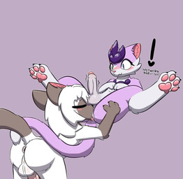 anal anthro backsack balls blush blushing_profusely bodily_fluids butt crossgender darkened_genitalia dripping duo erection fluffy foreskin genital_fluids genitals humanoid_genitalia humanoid_penis male male/male oral penis precum precum_drip profanity rimming rimming_male sex shocked spread_butt spread_legs spreading text throbbing throbbing_penis feeshyartist copper_(feeshyartist) miu_(feeshyartist) domestic_cat felid feline felis mammal philikkahn english_text hi_res