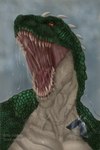 anthro bodily_fluids male mouth_shot open_mouth saliva scales sharp_teeth solo spikes spikes_(anatomy) teeth oohamor rocco_(tallion) dinosaur prehistoric_species reptile scalie theropod tyrannosaurid tyrannosauroid tyrannosaurus tyrannosaurus_rex 2:3 hi_res