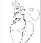 anthro big_breasts big_butt bouncing_butt breasts butt butt_slap cable_tail female genitals looking_at_viewer presenting presenting_pussy pussy simple_background slap solo sound_effects spanking tail sillyniko deltarune undertale_(series) tasque_manager canid canine fox mammal animated short_playtime unfinished