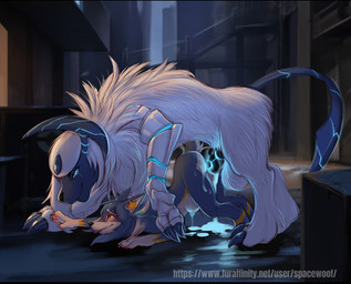 abdominal_bulge animal_genitalia anthro anthro_on_feral anthro_penetrated balls bestiality black_bars bodily_fluids canine_genitalia cum cum_inside cybernetic_arm cybernetic_eye cybernetic_horn cybernetic_limb cybernetic_penis cybernetic_tail cybernetics duo female female_anthro female_on_feral female_penetrated feral feral_penetrating feral_penetrating_anthro from_behind_position genital_fluids genitals glowing glowing_cum interspecies larger_feral larger_male machine male male/female male_feral male_penetrating male_penetrating_female mounting night outside penetration penile penile_penetration pokephilia quadruped sex size_difference smaller_anthro smaller_female smaller_penetrated unusual_bodily_fluids unusual_cum unusual_genital_fluids white_body spacewoof nintendo pokemon fan_character styx_(blue-wolfy) xuan_(xuan_sirius) absol canid canine canis generation_3_pokemon mammal pokemon_(species) wolf letterbox