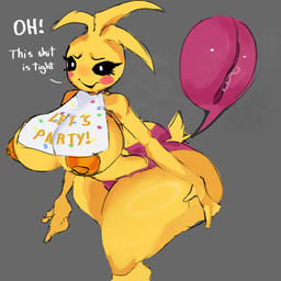 areola beakless bib big_breasts black_eyebrows black_sclera blonde_hair blush blush_stickers bodily_fluids breasts camel_toe clothing eyebrows female genital_fluids grey_background hair head_tuft huge_breasts ineffective_clothing machine nipples orange_areola orange_nipples panties pink_clothing pink_panties pink_underwear rosy_cheeks scut_tail short_tail simple_background tail text thick_thighs tuft underwear vaginal_fluids wedgie white_eyes wide_hips yellow_body yellow_tail qwpeowqpe five_nights_at_freddy's five_nights_at_freddy's_2 scottgames toy_chica_(fnaf) animal_humanoid animatronic avian avian_humanoid bird bird_humanoid chicken_humanoid galliform galliform_humanoid humanoid robot 1:1 english_text hi_res