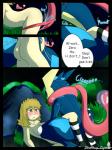 3:4 amphibian anthro anvil_position blonde_hair blue_body blush bodily_fluids breasts butt cherry_the_trainer_(redimplight) clothing comic detailed_background dialogue digital_media_(artwork) duo ellipsis english_text erection eyes_closed female female_on_anthro footwear forest from_front_position generation_6_pokemon genital_fluids genitals grass greninja hair heart_symbol human human_on_anthro interspecies knee_highs knee_socks legs_up legwear long_tongue lying male male/female male_on_human mammal nintendo nude on_back outside penis plant pokemon pokemon_(species) pokephilia pussy question_mark questionable_consent redimplight rock saliva sex socks text tongue tongue_out tree vaginal_fluids zero_(redimplight)