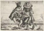 anthro balls dancing duo dutch female feral fur genitals male tail woodcut adriaen_matham canid canine canis domestic_cat domestic_dog felid feline felis mammal murid murine rat rodent absurd_res hi_res