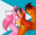 anthro anthro_on_anthro bangs big_breasts big_butt big_ears biped black_hair breast_squish breasts breasts_frottage butt clothed clothing duo eyes_closed female female/female floppy_ears fur hair huge_breasts huge_butt kiss_on_lips kissing long_ears long_hair multicolored_body multicolored_fur multicolored_hair nude orange_body orange_fur panties pink_body pink_fur pink_hair red_hair squish thick_thighs topless two_tone_body two_tone_fur two_tone_hair underwear white_body white_fur wide_hips mastergodai rascals kris_maltoa reiko_usagi canid canine fox lagomorph leporid mammal rabbit 2014 digital_drawing_(artwork) digital_media_(artwork) signature