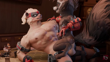 anal anal_penetration anthro anthro_on_anthro anthro_on_bottom anthro_on_top anthro_penetrated anthro_penetrating anthro_penetrating_anthro anthro_penetrating_male balls bouncing_penis clothing dominant duo erection fur genitals gloves handwear larger_dom looking_at_another male male/male male_on_anthro male_on_bottom male_on_top male_penetrated male_penetrating male_penetrating_anthro male_penetrating_male mask mohawk nipples on_bottom on_top open_mouth penetration penile penile_penetration penis penis_in_ass red_eyes scar sex size_difference smaller_penetrated tactical_gear tail teeth ks_simp_(artist) sound_warning guardians_of_the_galaxy marvel deadpool rocket_raccoon yeenpool_(ks_simp) humanoid hyena mammal procyonid raccoon 16:9 3d_(artwork) 3d_animation animated digital_media_(artwork) hi_res short_playtime sound video widescreen