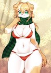 anthro big_breasts breasts clothed clothing female fur hair kemono looking_at_viewer skimpy smile solo lemoco inu-chan_(kim_3022) canid canine canis domestic_dog mammal digital_media_(artwork) hi_res