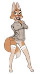 anthro bodily_fluids bottomless bottomless_female breasts clothed clothing eyebrow_piercing facial_piercing female front_view fur grey_clothing grey_sweater grey_topwear hand_on_hip hand_on_neck legwear open_mouth open_smile orange_body orange_fur piercing simple_background smile solo standing stockings sweat sweater thigh_highs topwear translucent translucent_clothing translucent_legwear translucent_stockings white_background white_clothing white_legwear white_stockings theunnoticedone dreamworks the_bad_guys diane_foxington canid canine fox mammal 2024 absurd_res full-length_portrait guide_lines hi_res portrait unfinished