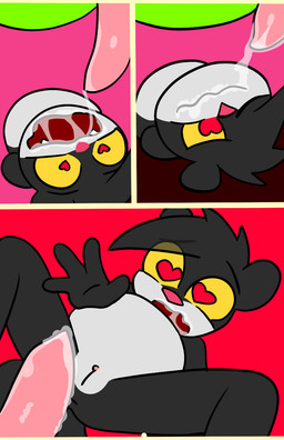 abdominal_bulge belly fellatio female feral forced forced_oral imminent_sex male masturbation oral penile sex young conditional_dnp theyiff canid canine canis domestic_dog mammal mephitid skunk comic hi_res letterbox