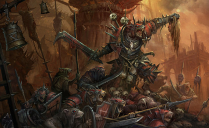 ambiguous_gender angry armor blood bodily_fluids bone buckteeth building cloud corpse detailed_background disembodied_head fire fur glowing glowing_eyes gore grey_body grey_fur group headgear helmet holding_melee_weapon holding_object holding_polearm holding_shield holding_spear holding_sword holding_weapon impalement male melee_weapon open_mouth outside polearm red_armor shield skull spear sword teeth tower weapon klaher_baklaher warhammer_(franchise) warhammer_fantasy human mammal rodent skaven hi_res