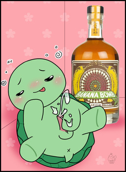 alcohol alcohol_bottle anus balls beverage black_border blush bodily_fluids border bubble cum cum_on_self cumshot drunk drunk_bubble ejaculation erection feral genital_fluids genitals half-closed_eyes looking_at_viewer lying male narrowed_eyes nude on_back orgasm penis presenting presenting_penis shell simple_background smile solo spread_legs spreading substance_intoxication tail tapering_penis text tongue x_anus conditional_dnp muffinlewds vedal987 reptile scalie turtle absurd_res digital_media_(artwork) english_text hi_res