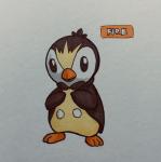 2018 3_toes alternate_color ambiguous_gender anthro avian beak biped bird black_body black_eyes black_feathers english_text eye_markings facial_markings fakemon feather_tuft feathers featureless_crotch feet firefightdex flippers front_view full-length_portrait generation_4_pokemon grey_background head_markings head_tuft hi_res looking_at_viewer marco_fanjul marker_(artwork) markings mixed_media multicolored_body multicolored_feathers nintendo no_sclera nude open_beak open_mouth orange_beak pen_(artwork) piplup pokemon pokemon_(species) portrait pseudo_clothing shadow simple_background solo standing text toes toony traditional_media_(artwork) tuft vertical_bar_eyes white_body white_feathers white_markings yellow_body yellow_feathers