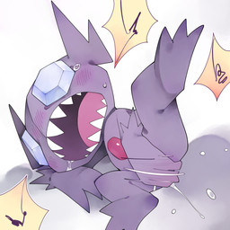 3_fingers 3_toes blue_gem blush blush_lines bodily_fluids chest_gem drooling feet female female_humanoid fingering fingering_self fingers gem gem_eyes genital_fluids lying masturbation motion_lines not_furry nude nude_female nude_humanoid on_side open_mouth pink_tongue purple_body raised_leg red_gem saliva saliva_on_face sharp_teeth solo sweat sweaty_face tears teeth toes tongue vaginal vaginal_fingering vaginal_fluids vaginal_masturbation youjomodoki nintendo pokemon generation_3_pokemon humanoid pokemon_(species) sableye 1:1 2026 absurd_res hi_res