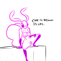anthro areola beady_eyes bed breasts dialogue female furniture genitals hand_on_leg hand_on_thigh insect_wings inviting nipples non-mammal_breasts nude plump_labia simple_background solo step_pose submissive submissive_female text vulva white_background wings unknown_artist arthropod insect lepidopteran moth 1:1 english_text monochrome restricted_palette source_request