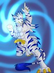 3_toes 5_fingers abs action_pose alternate_species animal_genitalia animal_penis anthro arm_tuft athletic athletic_anthro athletic_male back_tuft balls black_nose blue_eyes blue_markings blue_stripes canine_genitalia canine_penis chest_tuft claws digitigrade dipstick_ears ear_markings energy erection feet finger_claws fingers fist fur genitals grey_body grey_fur hand_above_head head_tuft knot looking_at_viewer male markings multicolored_ears neck_tuft nipples nude open_mouth paws pecs penis pose shoulder_tuft smile solo standing stripes tail tail_tuft teeth toe_claws toes tongue tuft vein veiny_penis white_body white_fur yellow_claws yellow_nipples yellow_penis yellow_tongue heart-of-a-dragoness bandai_namco digimon beauwolfhusky digimon_(species) weregarurumon hi_res shaded soft_shading