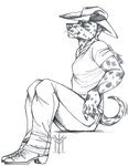 anthro boots calm chill clothing cowboy footwear hat headgear headwear male shoes solo western mellow thehuntingwolf canid canine canis dalmatian domestic_dog mammal hi_res