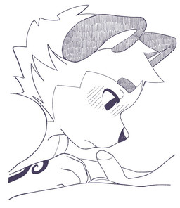 ai_assisted_reference anthro blush blush_lines countershade_ears countershading duo embarrassed genitals imminent_oral looking_at_genitalia looking_at_penis male male/male markings narrowed_eyes penis small_penis young young_anthro young_male minishadefox ruke_(minishadefox) canid canine canis domestic_dog husky mammal nordic_sled_dog siberian_husky spitz