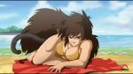 big_breasts bikini black_eyes breasts brown_hair clothed clothing female hair solo swimwear tail towel two-piece_swimsuit watermarked_at_source ladygt dragon_ball animal_humanoid humanoid saiyan tailed_humanoid 16:9 better_version_at_source unavailable_at_source widescreen