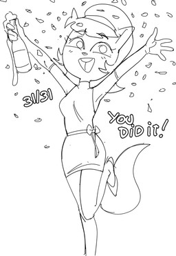alcohol anthro arms_outstretched armwear beverage celebration champagne champagne_bottle clothing confetti dress elbow_gloves female footwear gloves handwear high_heels shoes simple_background sleeveless_clothing sleeveless_dress solo white_background dbaru nickelodeon t.u.f.f._puppy kitty_katswell domestic_cat felid feline felis mammal 2025 black_and_white dated hi_res monochrome