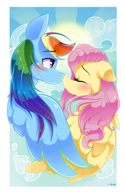 blue_body blue_ears blue_face blue_feathers blue_fur blue_neck blue_wings blush border cloud detailed_background duo ears_down ears_up eyelashes eyes_closed feathers female female/female feral flying fur glistening glistening_body glistening_eyes glistening_feathers glistening_hair glistening_mane glistening_wings hair happy light light_beam long_eyelashes long_hair looking_at_another looking_at_partner mane multicolored_hair multicolored_mane neck_tuft nose_to_nose pink_hair pink_mane pivoted_ears purple_eyes rainbow_hair rainbow_mane romantic romantic_ambiance romantic_couple sky skyscape smile smiling_at_another smiling_at_each_other smiling_at_partner sun sunbeam sunlight text tuft white_border wings yellow_body yellow_ears yellow_face yellow_feathers yellow_fur yellow_wings 8-bit-britt friendship_is_magic hasbro my_little_pony mythology fluttershy_(mlp) rainbow_dash_(mlp) equid equine horse mammal mythological_creature mythological_equine pegasus pony 2015 artist_name digital_drawing_(artwork) digital_media_(artwork) hi_res