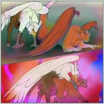 ambiguous_gender ambiguous_penetration animal_genitalia balls doggystyle duo feral from_behind_position genitals male male/ambiguous mounting musk penetration raised_tail sex substance_intoxication tail cormac_(artist) european_mythology greek_mythology mythology cinos_ruddertail kaz_(thegrandpuppeteer) avian dragon hippogriff mythological_avian mythological_creature mythological_scalie scalie 1:1 comic hi_res